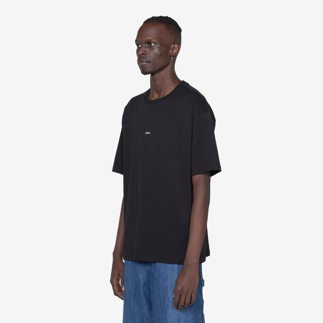 Boxy Micro Logo T-Shirt Black | White Tees