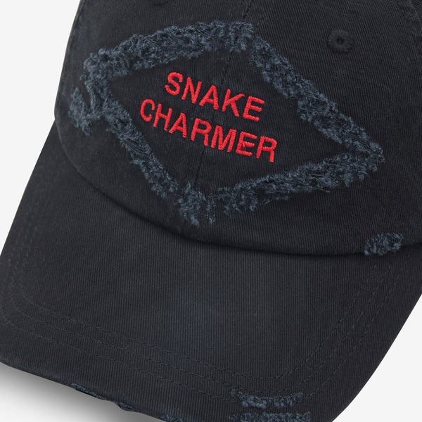 Distressed Snake Baseball Cap Anthracite Black Headwear