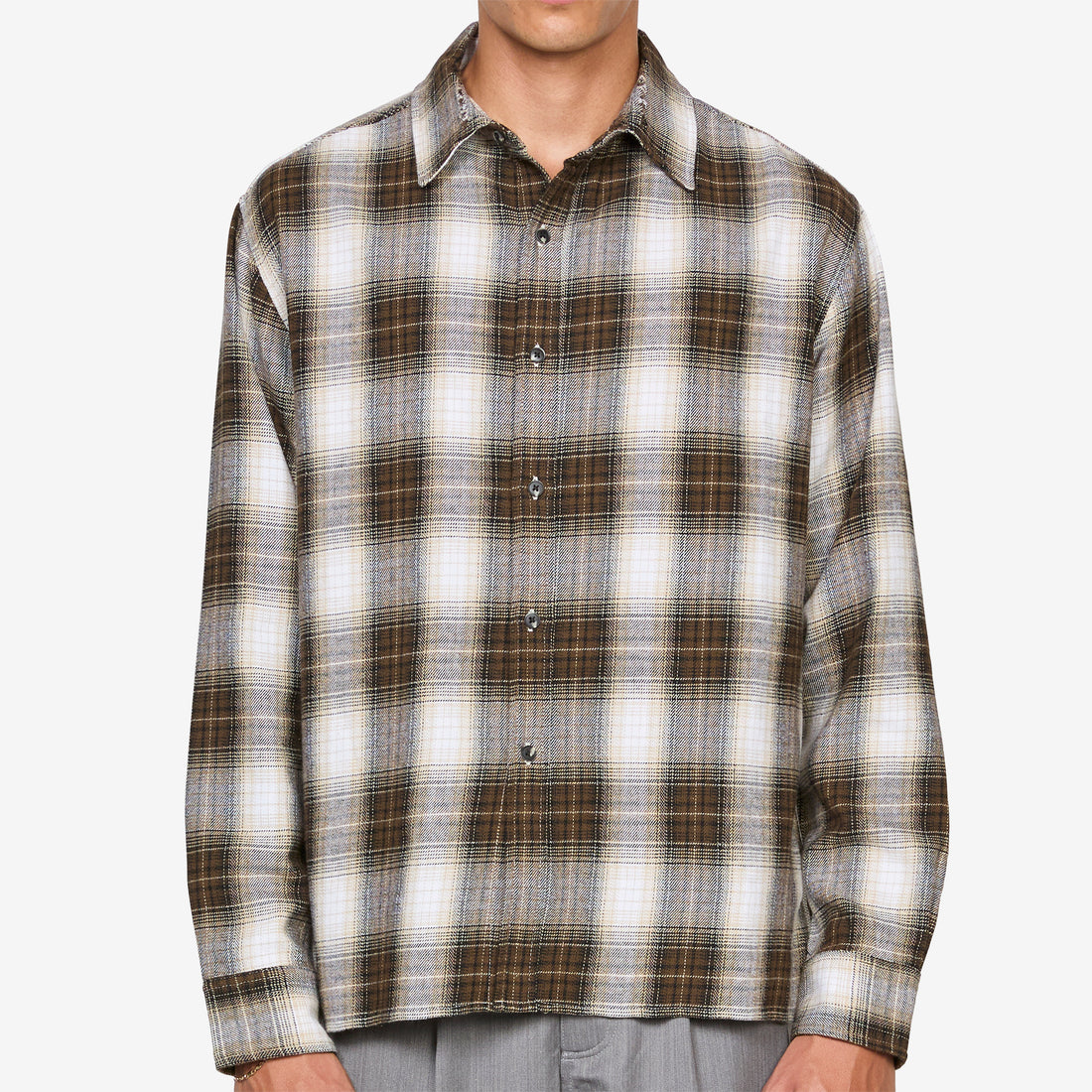 Hold Longsleeve Shirt Brown Check Shirts