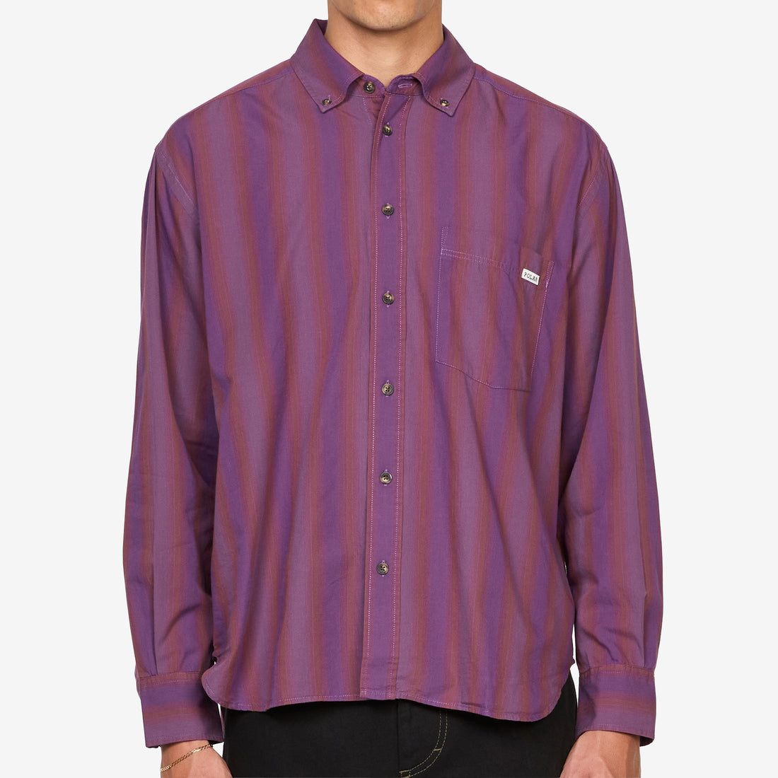 Ben Longsleeve Shirt Purple Stripe Shirts