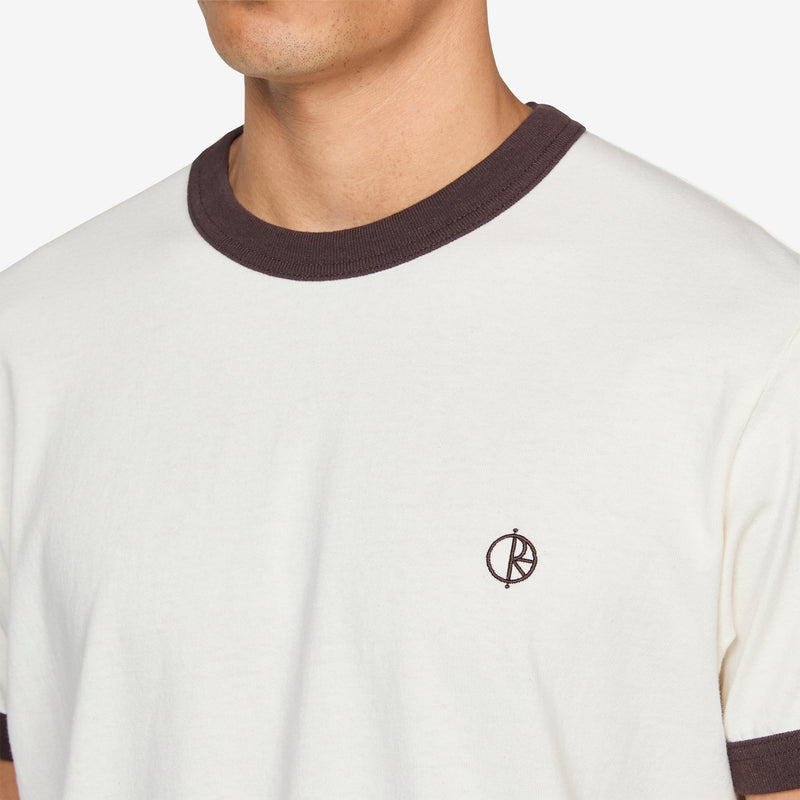 Ringer T-Shirt Ivory | Chocolate Tees