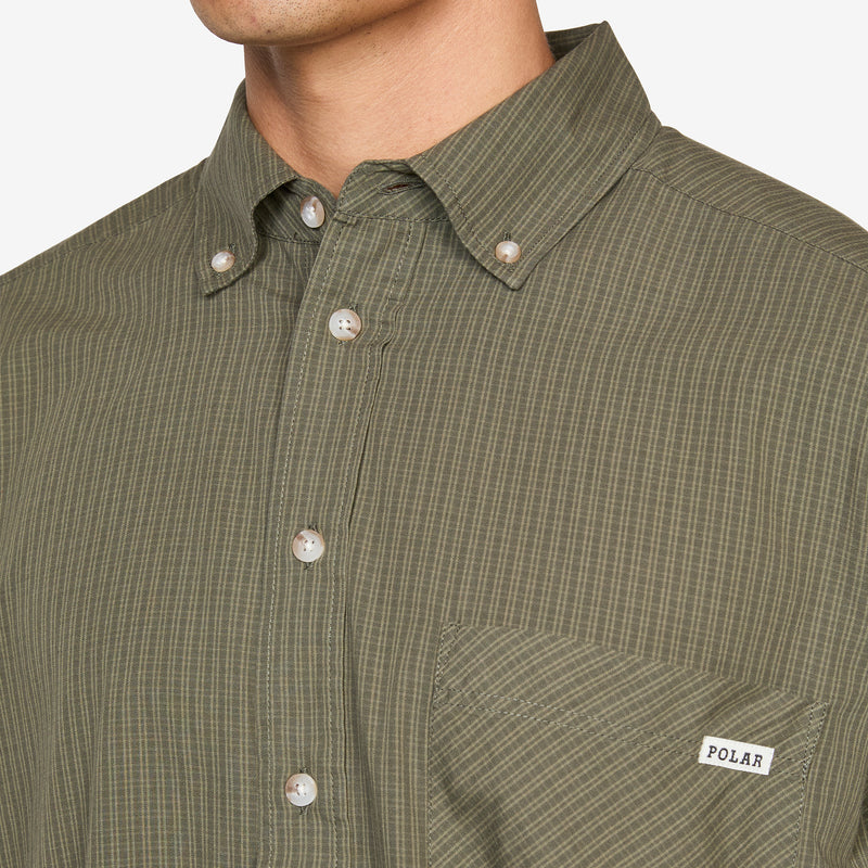 Ben Longsleeve Shirt Army Green Check Shirts