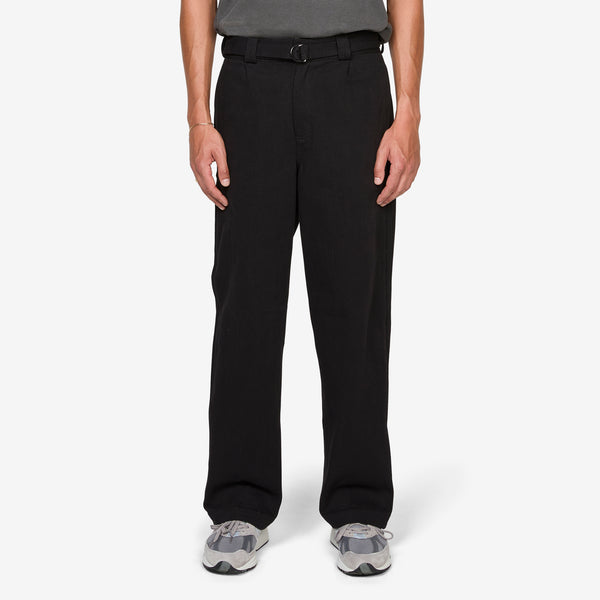Pleated Work Pant Black Pants