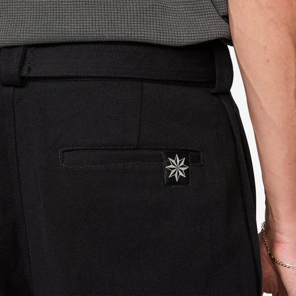 Pleated Work Pant Black Pants