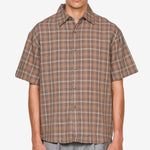 Drop Short Sleeve Shirt Brown Check