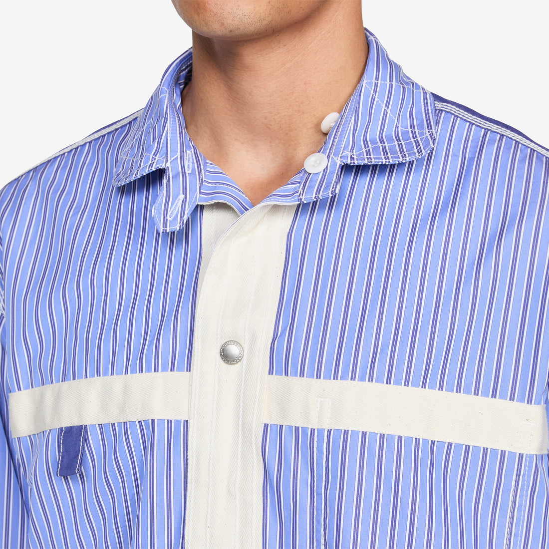 Reversible Patchwork Shirt Navy | Sax | White Mix Shirts