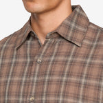 Drop Short Sleeve Shirt Brown Check