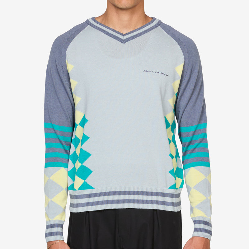 ASICS NOVALIS Laricoid Knit Jumper Blue Haze | Lemon Jumpers