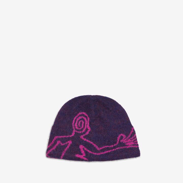 Mascot Mohair Mixed Beanie Purple Front