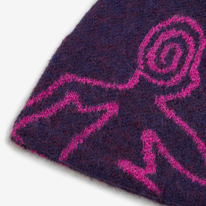 Mascot Mohair Mixed Beanie Purple