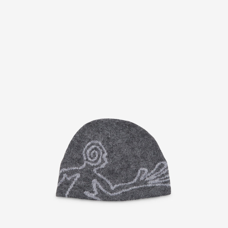 Moscot Mohair Mixed Knit Beanie Dark Grey Headwear