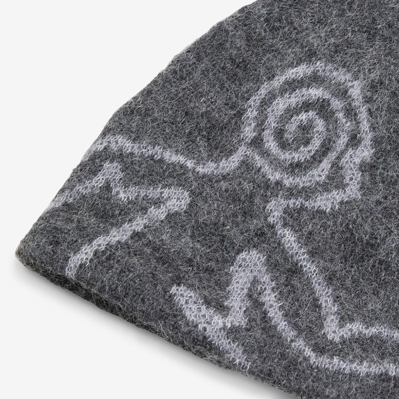 Moscot Mohair Mixed Knit Beanie Dark Grey Headwear