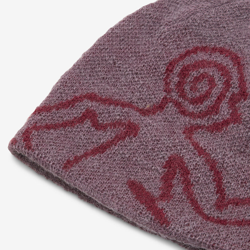 Moscot Mohair Mixed Knit Beanie Maroon Headwear