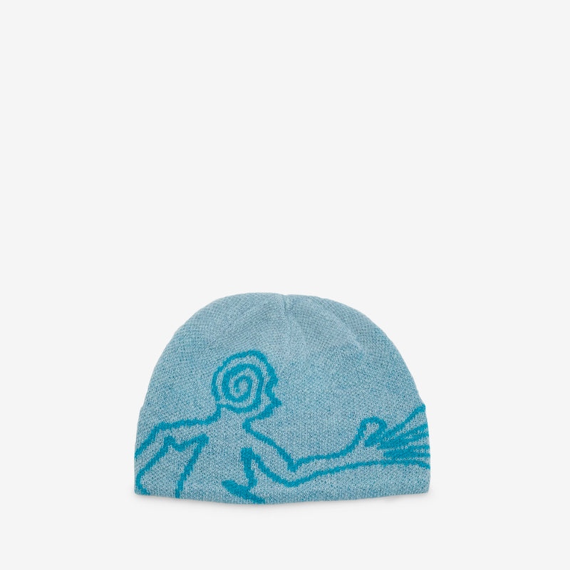 Moscot Mohair Mixed Knit Beanie Turquoise Headwear
