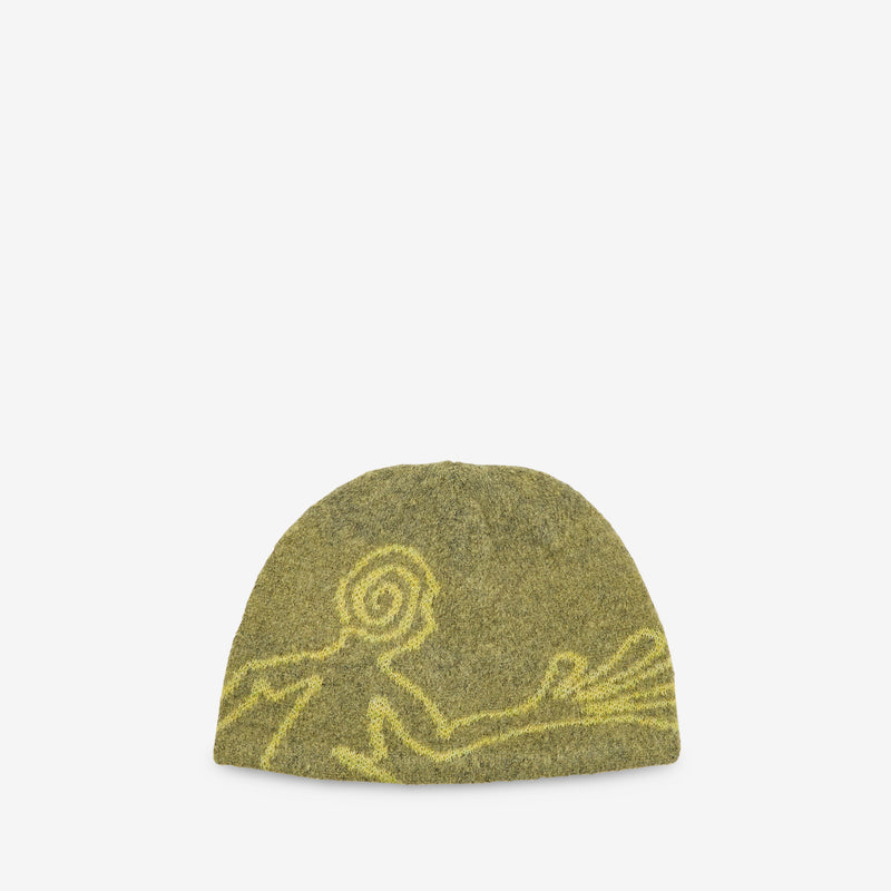 Moscot Mohair Mixed Knit Beanie Yellow Headwear