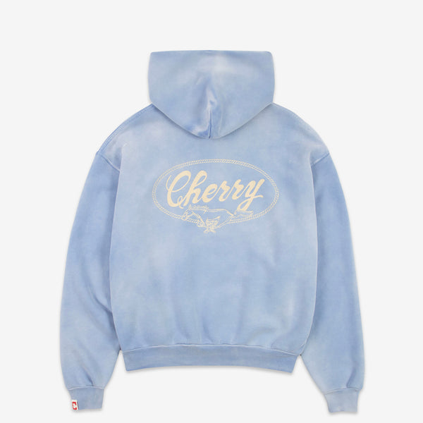 Horse Power Hoodie Azure Blue Jumpers
