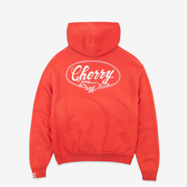 Horse Power Hoodie Sun Faded Red Jumpers