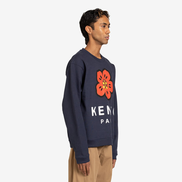 'BOKE FLOWER' Logo Classic Sweatshirt Midnight Blue+