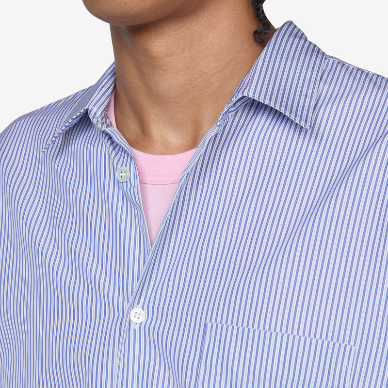 Strong Will Back Embroidered Shirt Stripe Shirts