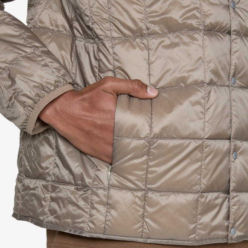 Crew Neck Soft Shell Button Down Jacket Dark Olive Jackets