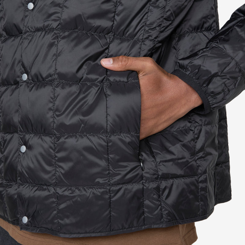 Crew Neck Soft Shell Button Down Jacket Black Jackets