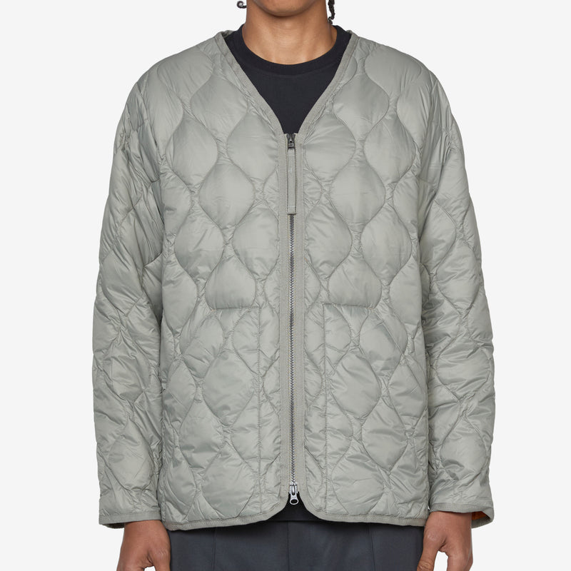 Military W-Zip V-Neck Soft Shell Down Jacket Dark Sage Green Jackets