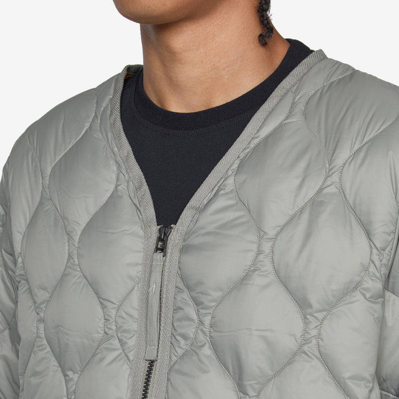 Military W-Zip V-Neck Soft Shell Down Jacket Dark Sage Green Jackets