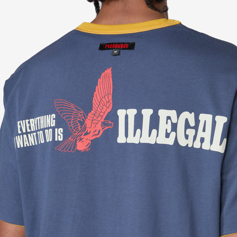 Legal Reversible Heavyweight T-Shirt Yellow | Navy Tees