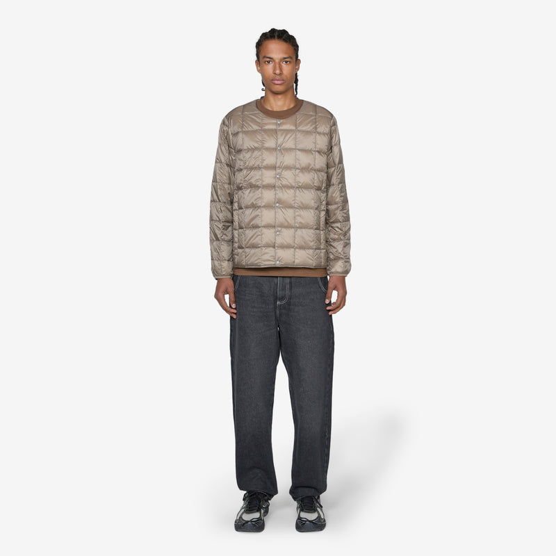 Crew Neck Soft Shell Button Down Jacket Dark Olive Jackets