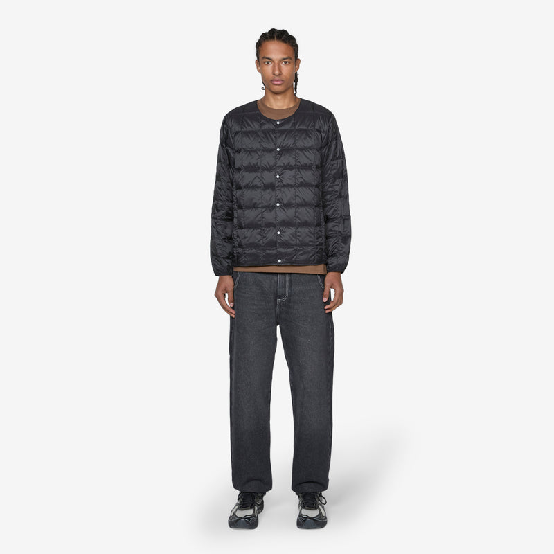 Crew Neck Soft Shell Button Down Jacket Black Jackets