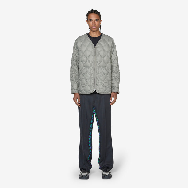 Military W-Zip V-Neck Soft Shell Down Jacket Dark Sage Green Jackets
