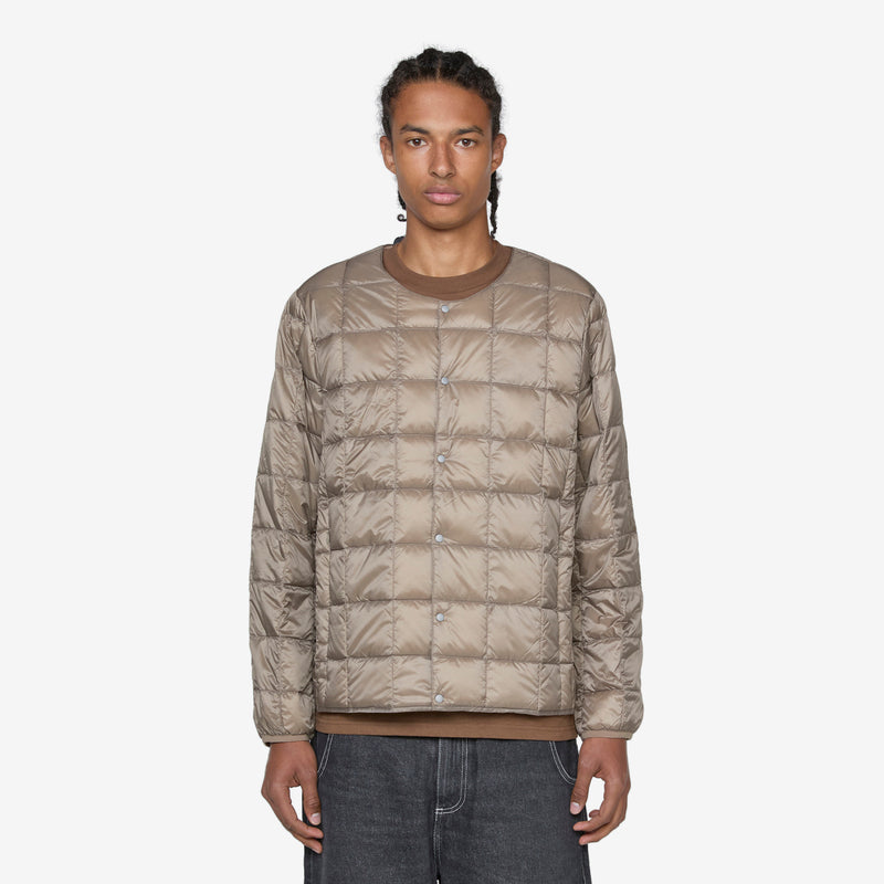 Crew Neck Soft Shell Button Down Jacket Dark Olive Jackets