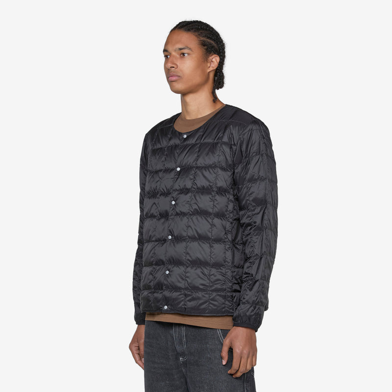 Crew Neck Soft Shell Button Down Jacket Black Jackets