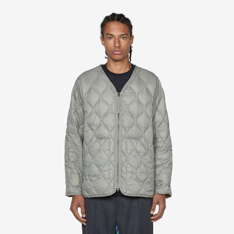 Military W-Zip V-Neck Soft Shell Down Jacket Dark Sage Green Jackets