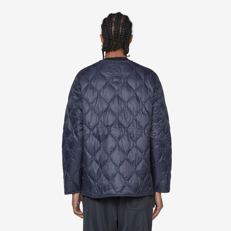 Military W-Zip V-Neck Soft Shell Down Jacket Dark Navy Jackets