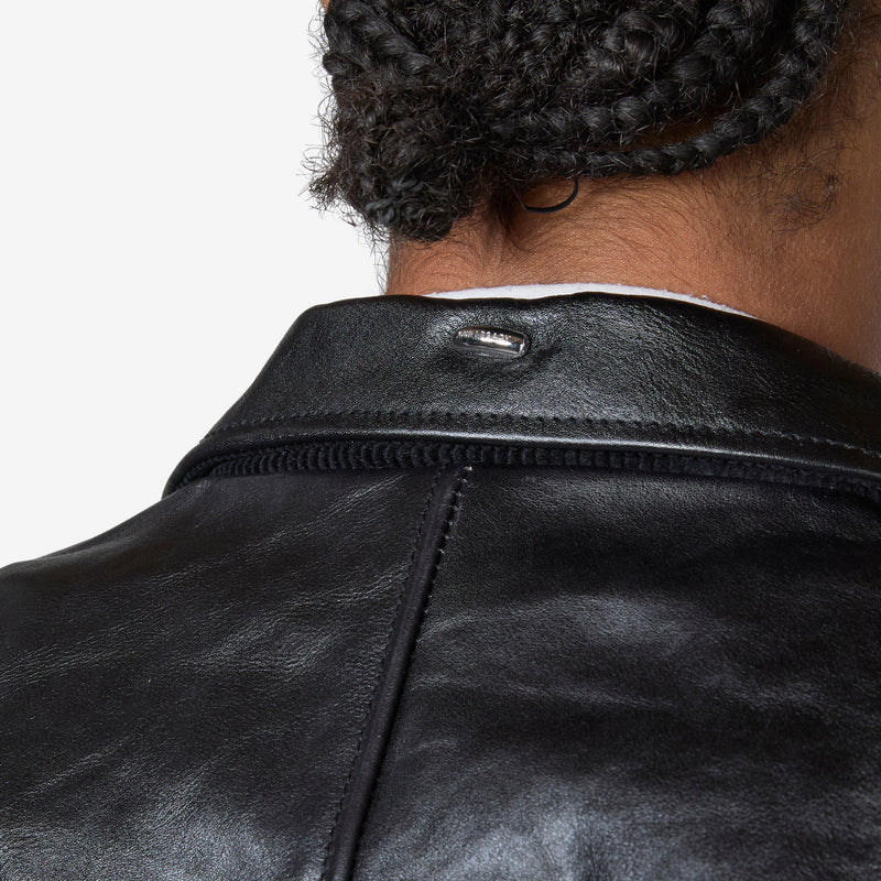 Mini Jacket Top Dyed Black Leather Jackets