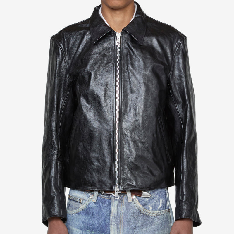 Mini Jacket Top Dyed Black Leather Jackets