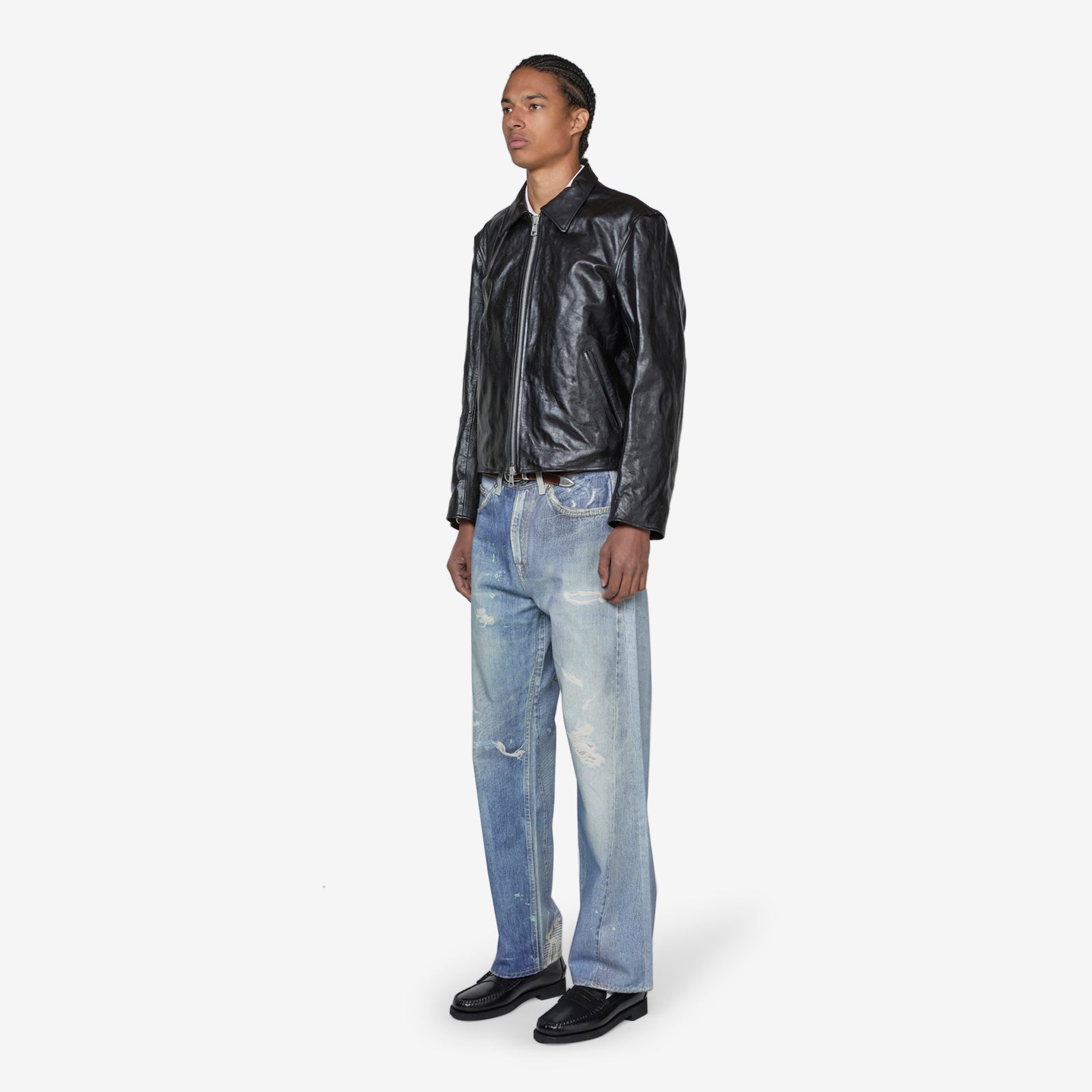 ジャケットその他 DIMITRI BLACK 2WAY Crop Denim Blouson Jacket Dust Indigo DBD 2WAY CROP DENIM BLOUSON JACKET_DUST INDIGO - 디미트리블랙