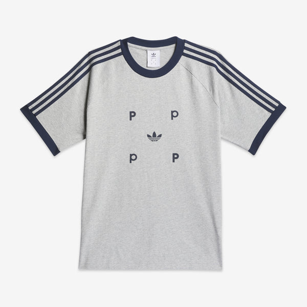 Pop Trading Company x Pop Classic T-Shirt Medium Grey Heather | Collegiate Navy