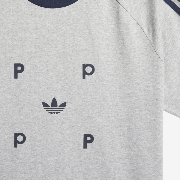 Pop Trading Company x Pop Classic T-Shirt Medium Grey Heather | Collegiate Navy