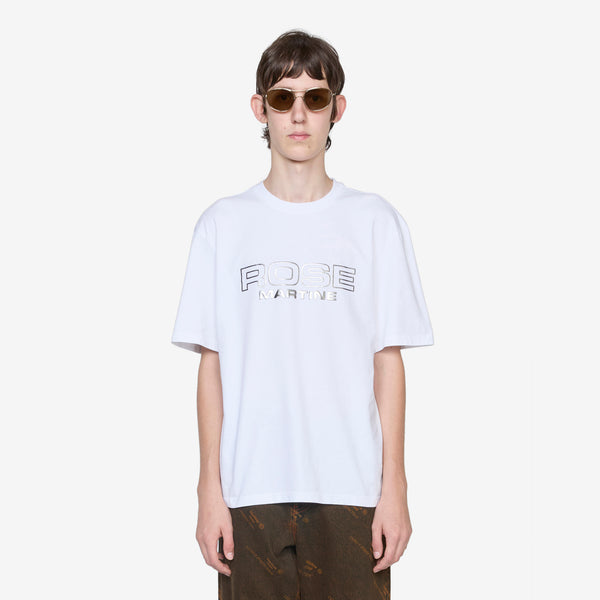 Classic T-Shirt White Rose Outline Tees