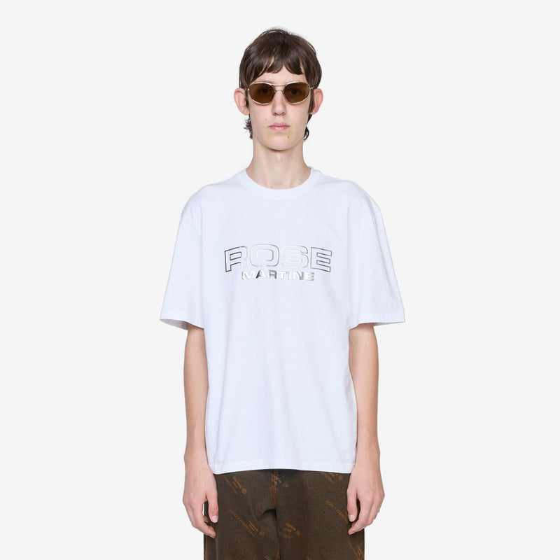Classic T-Shirt White Rose Outline Tees