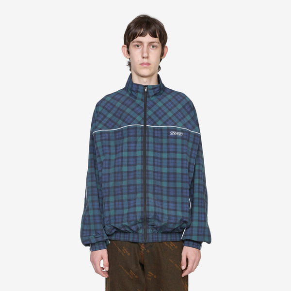 Oversized Track Jacket Black Tartan Jackets