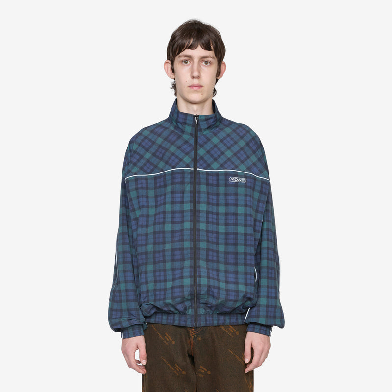 Oversized Track Jacket Black Tartan Jackets