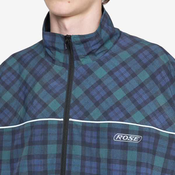 Oversized Track Jacket Black Tartan Jackets