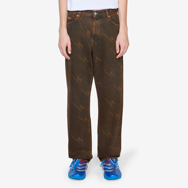 Relaxed Fit Jean Orange Laser Pants