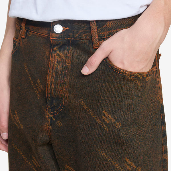 Relaxed Fit Jean Orange Laser Pants