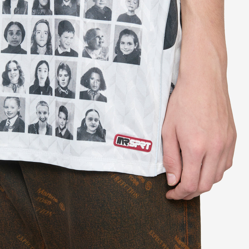 Printed Football Top White Faces Tees