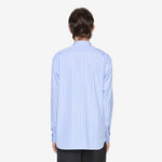 Checked Panel Striped Shirt Blue