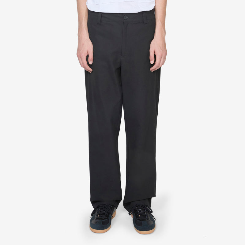 Straight Leg Canvas Trousers Anthracite Black Pants